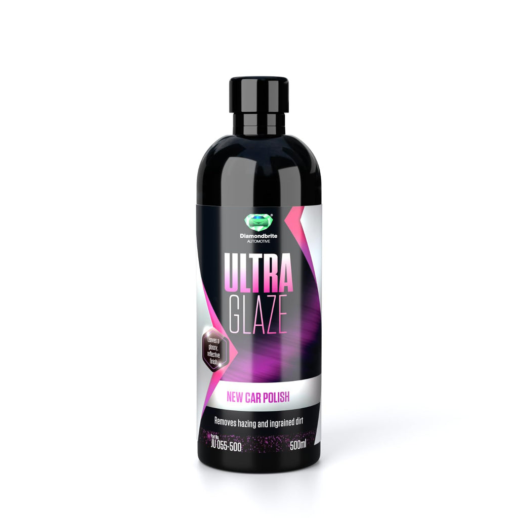 Diamondbrite Ultra Glaze New Car Polish - Long Lasting Glossy Finish - Removes Hairpin Scratches, Hazing and Greasy Residue - Ideal for Car Detailers. Diamondbrite