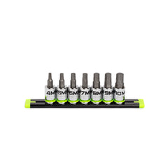 GripEdge Heavy Duty 7pc 3/8 Dr Short Metric RPT Hex Bit Driver Set GE7BSMHSRPT