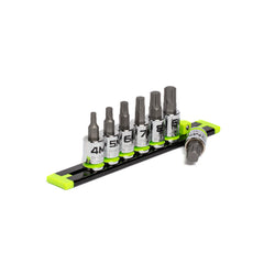 GripEdge Heavy Duty 7pc 3/8 Dr Short Metric RPT Hex Bit Driver Set GE7BSMHSRPT