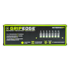 GripEdge Heavy Duty 7pc 3/8 Dr Short Metric RPT Hex Bit Driver Set GE7BSMHSRPT